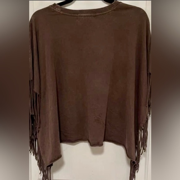 Rock & Roll Denim Fringe Top Westerncore Cowgirl Festival Rodeo Shirt Sz Large - Picture 3 of 10